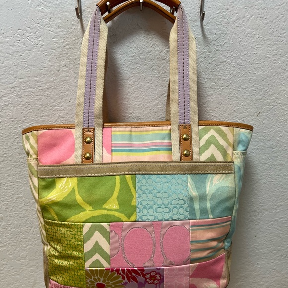 Coach Multicolor Patchwork Tote. - Picture 2 of 8